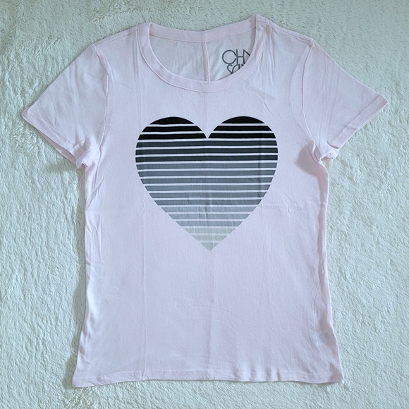 Chaser Tops - Chaser Striped Heart❤️ Graphic Tee👕 - NWT